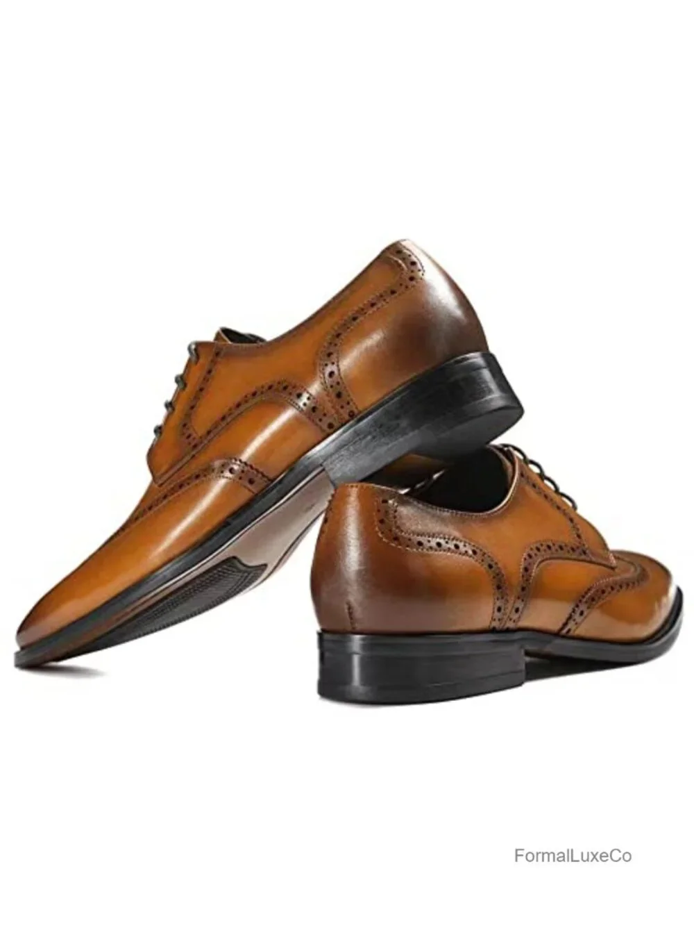 Men's Leather Oxford Dress Shoes, Lace Up Formal Shoes, Classic Slip Resistant